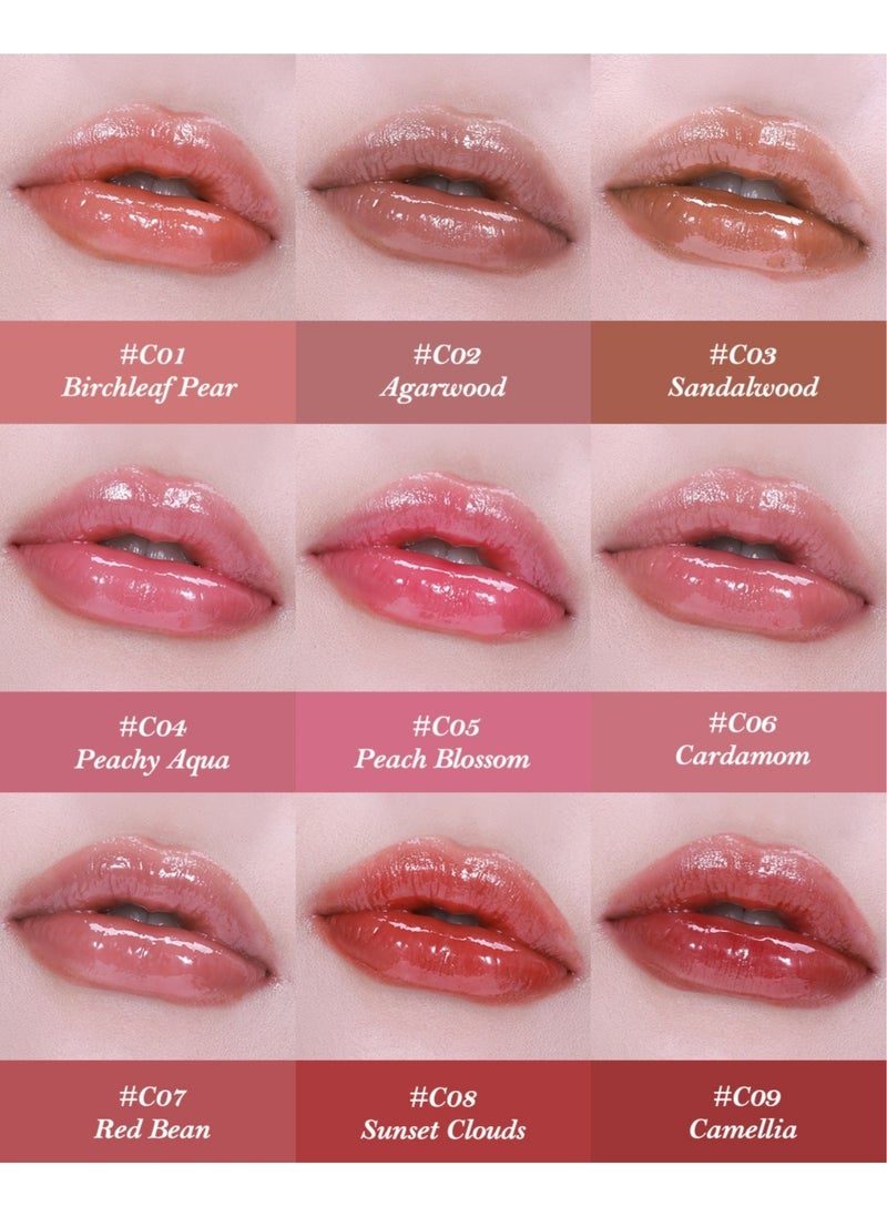 Flower Knows - Butterfly Cloud Collar Collection Glossy Lipstick Non-sticky Highly Pigmented Long-lasting Hydration Shiny Lipgloss - C05 Peach Blossom - Image 1