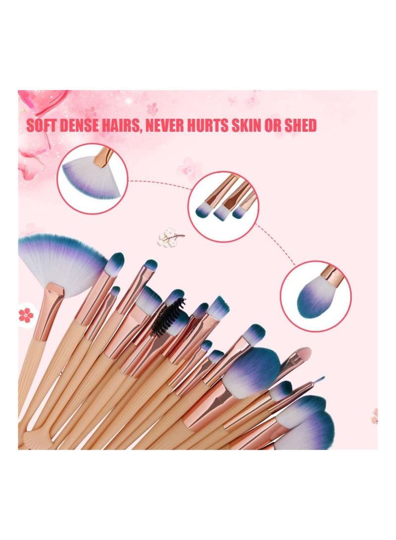 Arabest مجموعة فرش المكياج المكونة من 20 قطعة من كريم الأساس وخافي العيوب وظلال العيون والوجه والشفاه (وردي ذهبي) - Image 4