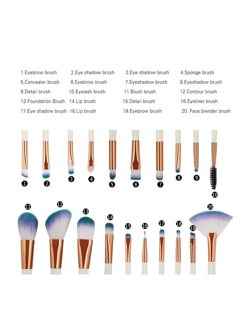 Arabest مجموعة فرش المكياج المكونة من 20 قطعة من كريم الأساس وخافي العيوب وظلال العيون والوجه والشفاه (وردي ذهبي) - Image 2
