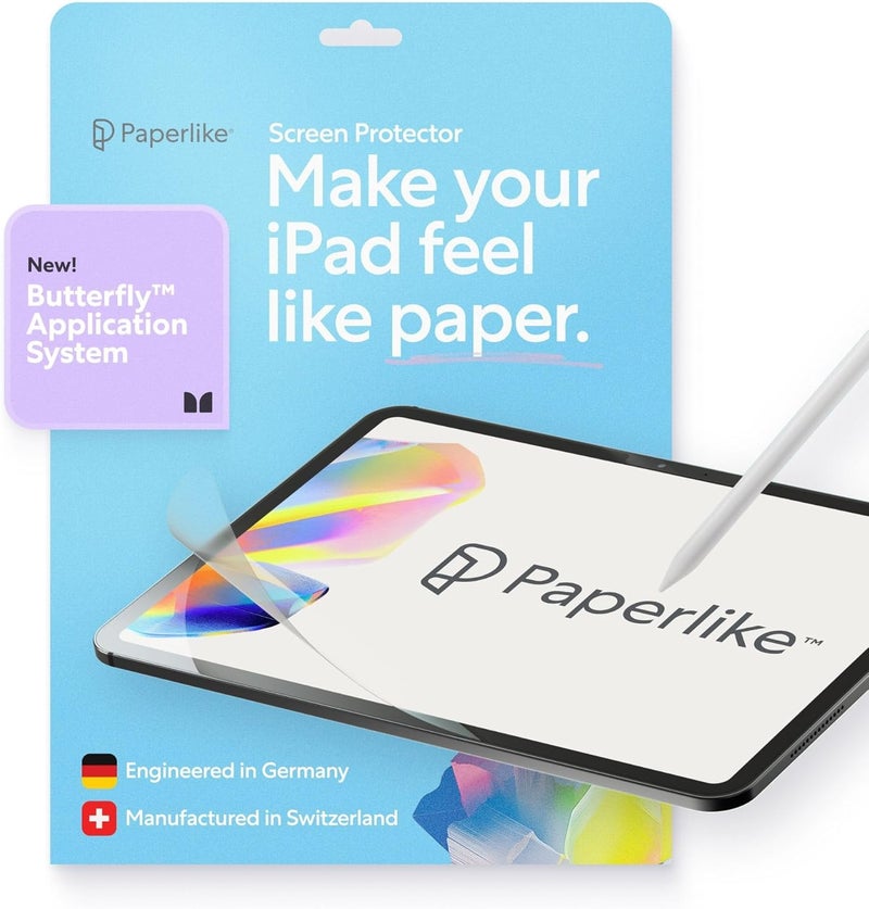 Paperlike 3 Films (2x) for iPad 10.2 Inch (7th-9th Gen 2019-2021) - Real Paper Feel, Bubble-Free Installation (Butterfly), Protects Pencil Tip - Image 1