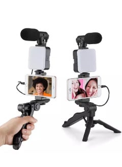 Vlogging Kit for Mobile, YouTube Video Making Accessories Kit & Tripod Stand, Phone Mount Clip, LED Light and Remote Control for Phone Video Recording for Vlogging, Live Streaming, Recording