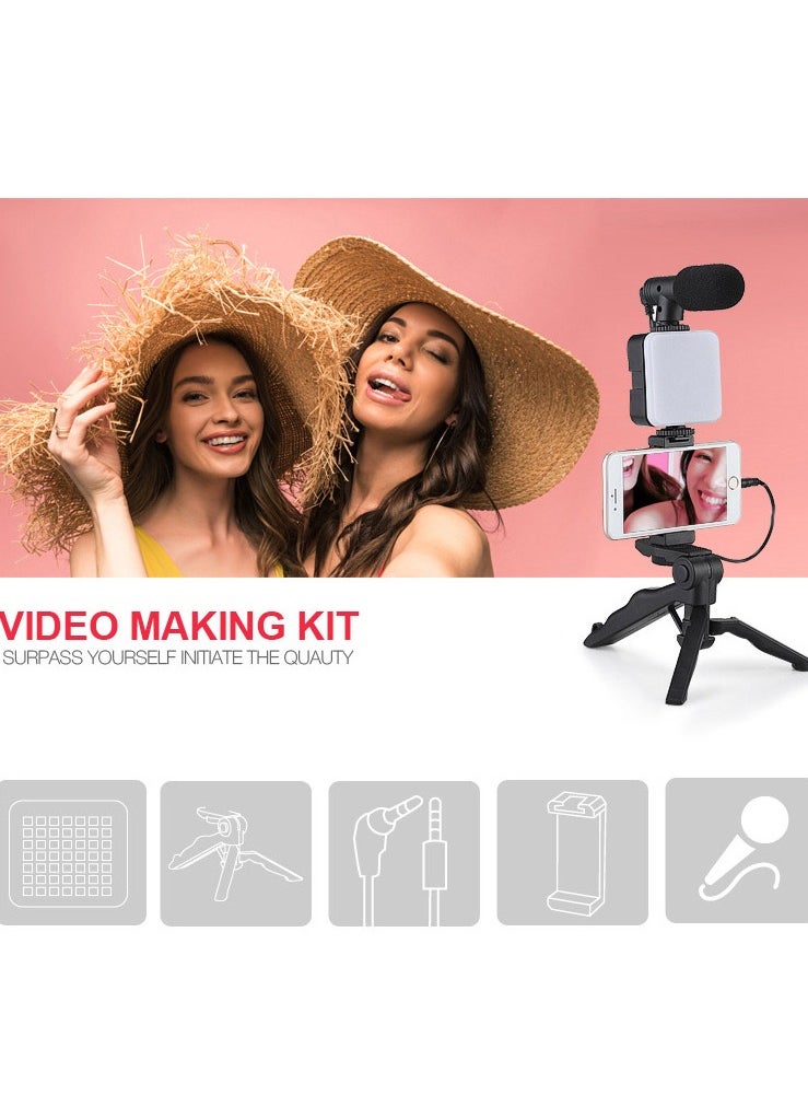 Gerenic - Vlogging Kit for Mobile, YouTube Video Making Accessories Kit & Tripod Stand, Phone Mount Clip, LED Light and Remote Control for Phone Video Recording for Vlogging, Live Streaming, Recording - Image 1