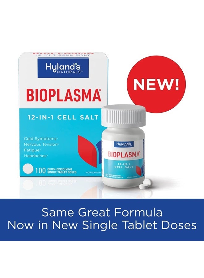 Hyland's Bioplasma Cell Salts Tablets (2 Pack) Naturals, Natural Combination of All 12 Cell Salts (100 Count) 2 Pack  - Image 2