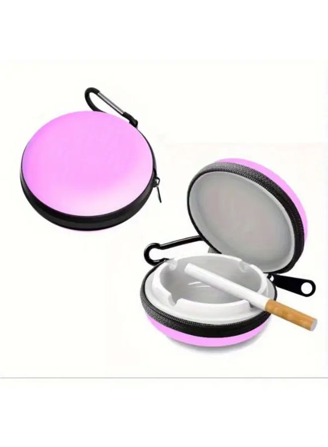 Orange White Durable Plastic Windproof Mini Portable Pendant Ashtray for Car Camping - Image 5