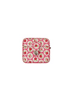 Airpods Pro2 Earphone Case Simple Floral Pattern Leather 123rd Generation Integrated Creative Shell-Color:One-piece Leather Case-red Background Green Flower-Model:Airpods 4 (protective Case)