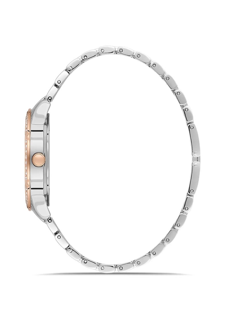 OMAX Omax Women's Gold Luxury Wristwatch, Watches for Women, Stainless Watches, Steel Band, White Round Dial, Waterproof Watch, 1 Year Warranty - Image 2