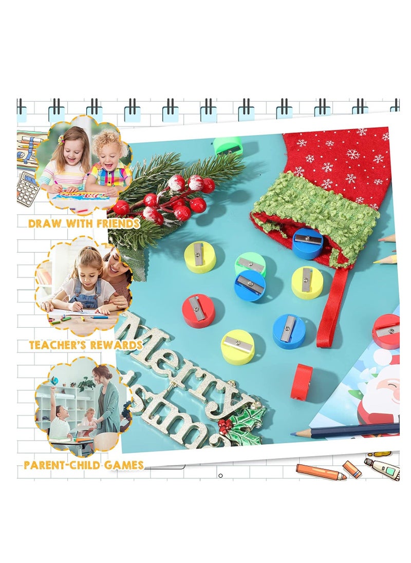 Y&D 72 Pcs Pencil Sharpeners, Small Manual Mini Round Pocket Sharpener for Kids Adults Office School Home Supplies Goodie Bags and Gifts, Multicolor  - Image 4