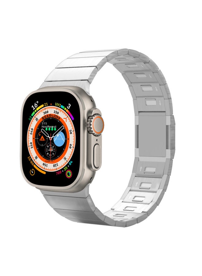Neutral Suitable For New Apple Slide Magnetic Buckle Strap Apple Watch Ultra Stainless Steel Metal Hand Buckle Strap - Image 4