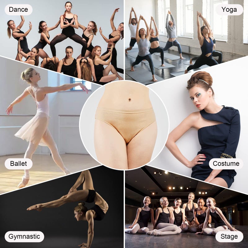Sanstrong 3 Packs Ballet Underwear High Cut Gymnastics Seamless Dance Underpants Nude Briefs for Womens and Girls - Image 4