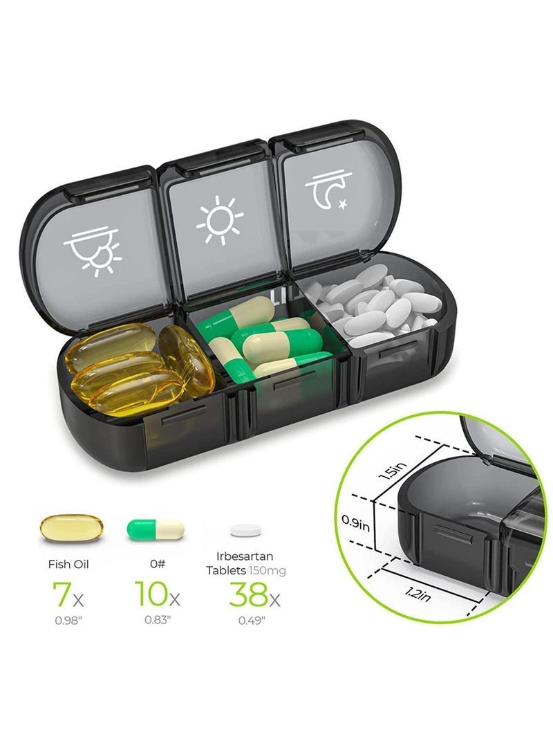 هاهاهاي منظم علب الحبوب الأسبوعي 3 مرات في اليوم، علب أقراص للسفر لمدة 7 أيام، علبة أقراص للفيتامينات والأدوية والمكملات الغذائية وزيوت السمك (متعدد الألوان) - Image 2