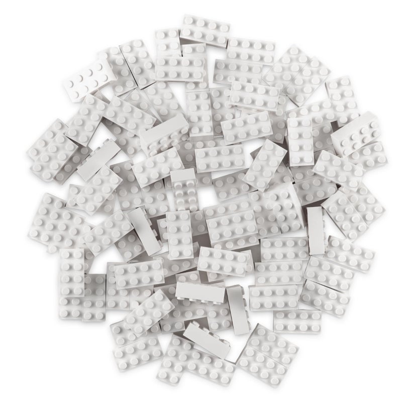 Strictly Briks Classic Bricks Starter Kit Creative Building Blocks Set Stackable White 2x4 Kids Blocks Compatible with Major Brick Brands 96 Pieces White - Image 4