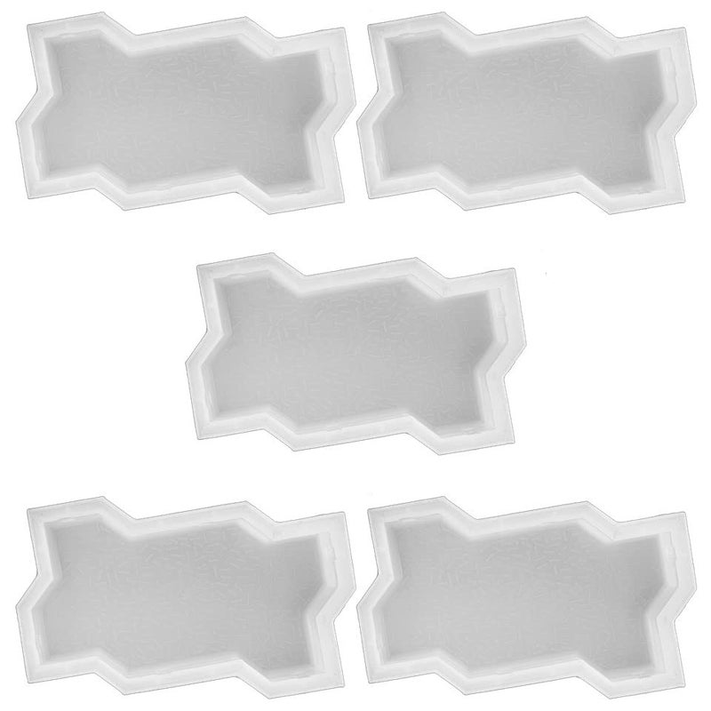 Reyal ZigzagUnipaver Block Mould Pack of 5 PLASTIC Make in India PP Mould Outdoor Paving Stone Maker - Image 1