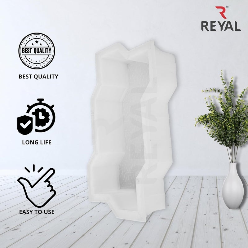 Reyal ZigzagUnipaver Block Mould Pack of 5 PLASTIC Make in India PP Mould Outdoor Paving Stone Maker - Image 3