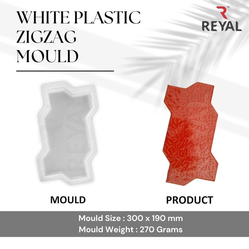 Reyal ZigzagUnipaver Block Mould Pack of 5 PLASTIC Make in India PP Mould Outdoor Paving Stone Maker - Image 4
