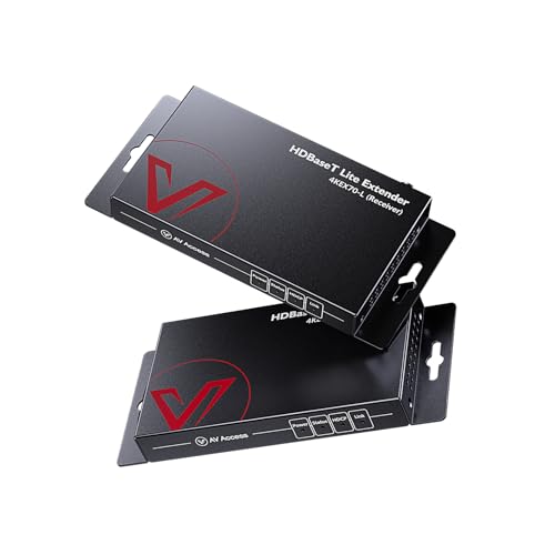 v AV Access AV Access HDBaseT HDMI Extender Over Single Cat5e/6/6a/7 Ethernet Cable 4K@60Hz 130ft, 1080P@60Hz 230ft, UltraHD Supports CEC, Bi-Directional PoE, IR and RS232 Pass Through, EDID, HDCP 2.2 (4KEX70-L) - Image 1