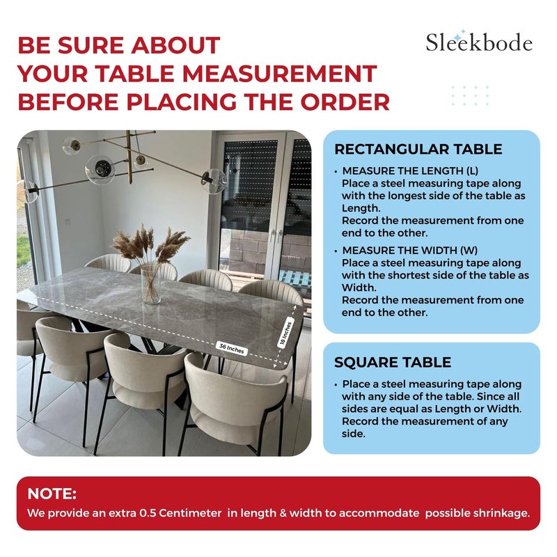 SLEEKBODE ™1mm Thick 18 * 36 Inch PVC Dining Table Cover Waterproof Heat Resistant Transparent Protector Sheet Clear Plastic Table Cloth Glass Mat Balcony Covering Dressing Study Small Side - Image 2