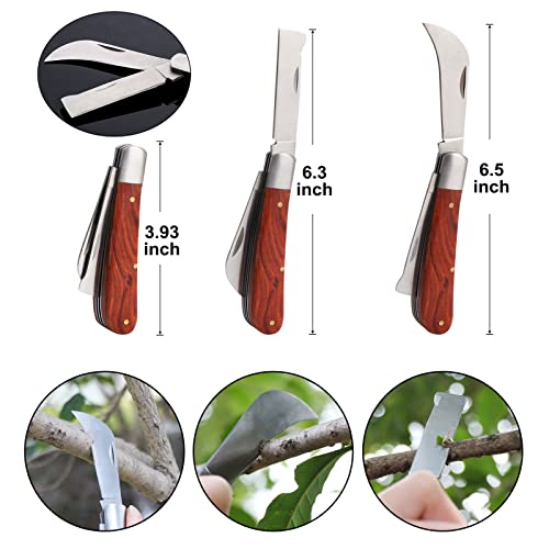 ZALALOVA Garden Grafting Tool Kits, ZALALOVA 2 in 1 Pruning Tools Including Grafting Knife Replacement Blades Grafting Tapes Rubber Bands and Labels for Plant Branch Vine Fruit Tree Cutting - Image 4
