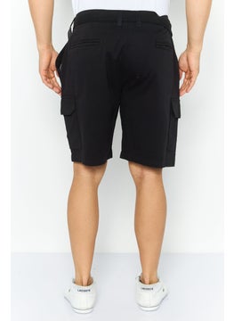 Threadbare Men Plain Belted Chino Couture Shorts, Black  - Image 4