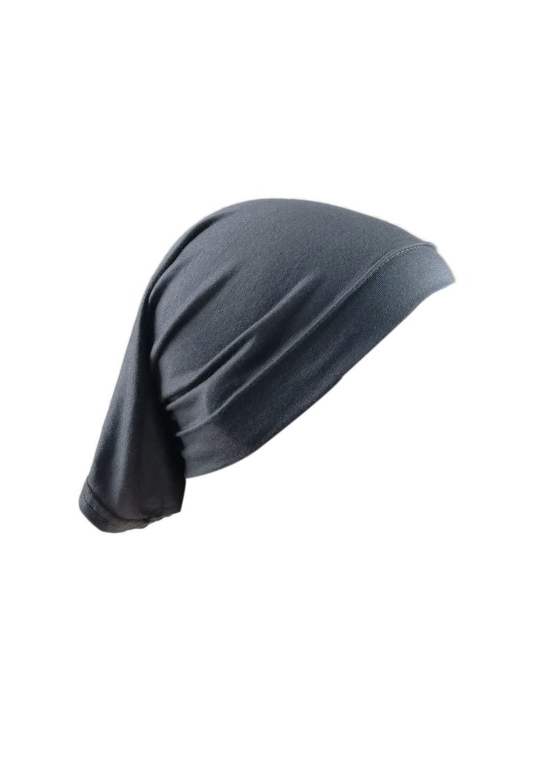 Generic Silky Cotton Beanie MSL09 Elastic Breathable Turban Cap 11# dark gray 