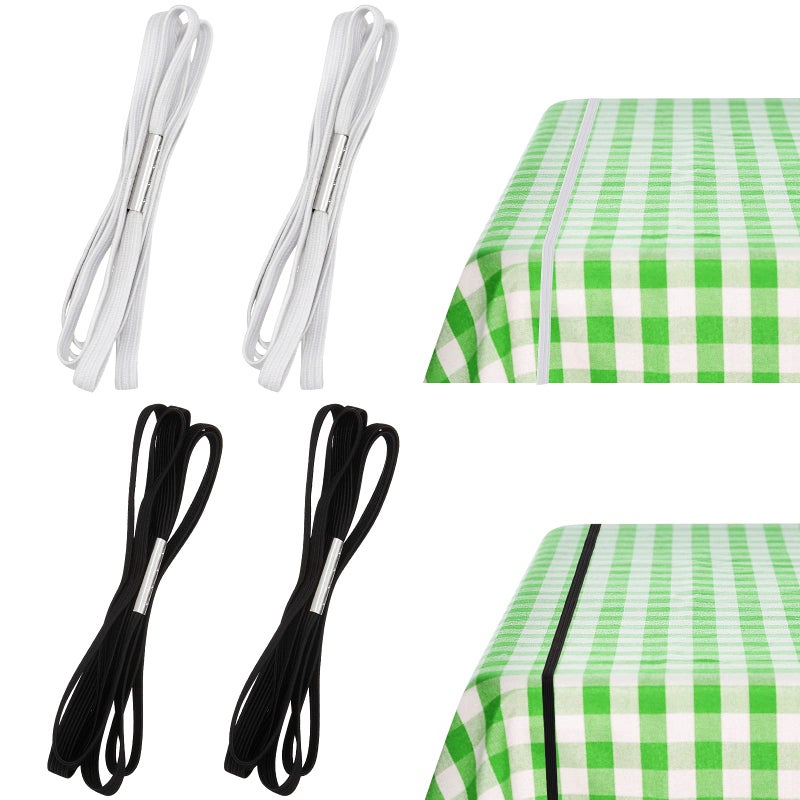 Riakrum Table Bungees Tablecloth Strap Band Tablecloth Bungee Cord to Hold Down Table Cloth for Outdoor Tables Kitchen Tables Picnic Camping Wedding Party 4 PcsNormal Size
