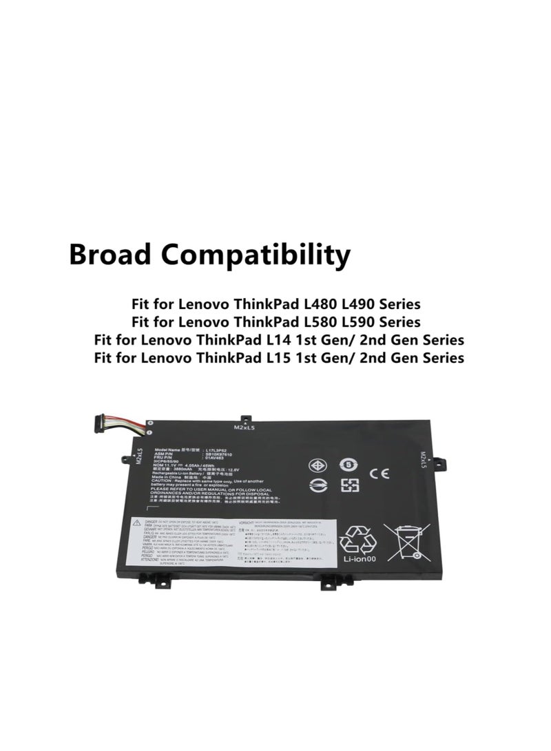 Terabyte بطارية لابتوب L17L3P52 01AV463 لجهاز Lenovo ThinkPad L480 L490 L580 L590 L14 الجيل 1 الجيل 2 L15 الجيل 1 الجيل 2 سلسلة L17C3P52 01AV466 L17M3P53 SB10K976 10 SB10 0K97611 01AV464 L17M3P54 01AV465 11.1V - Image 3
