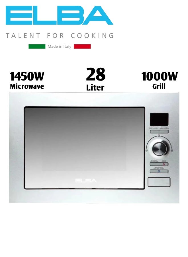 Elba 28L Built-in Microwave with Stainless Steel Grill and Digital Display LUX28