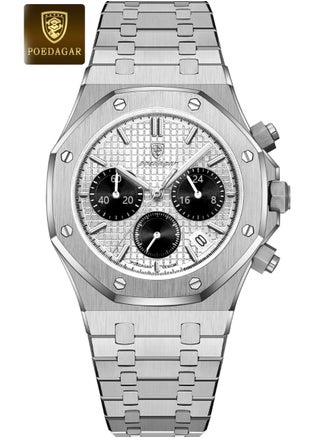 silver watch strap white surface