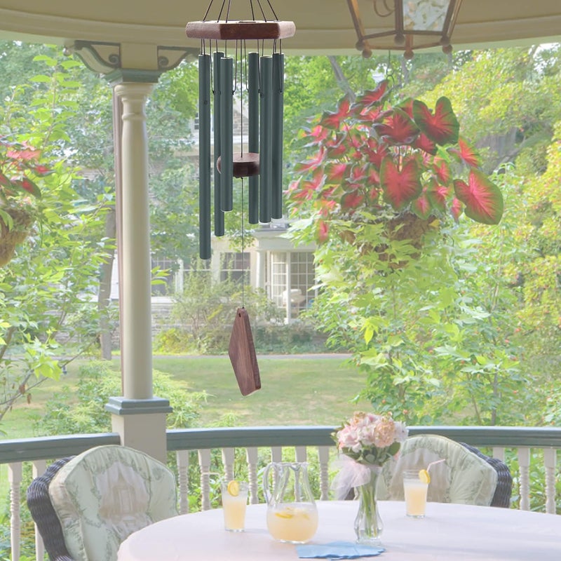 Howarmer Small Green Wind Chimes for Outside, Tuned Soothing Melody, Sympathy Chimes for Mom/Housewarming, Outdoor Decoration - Image 5