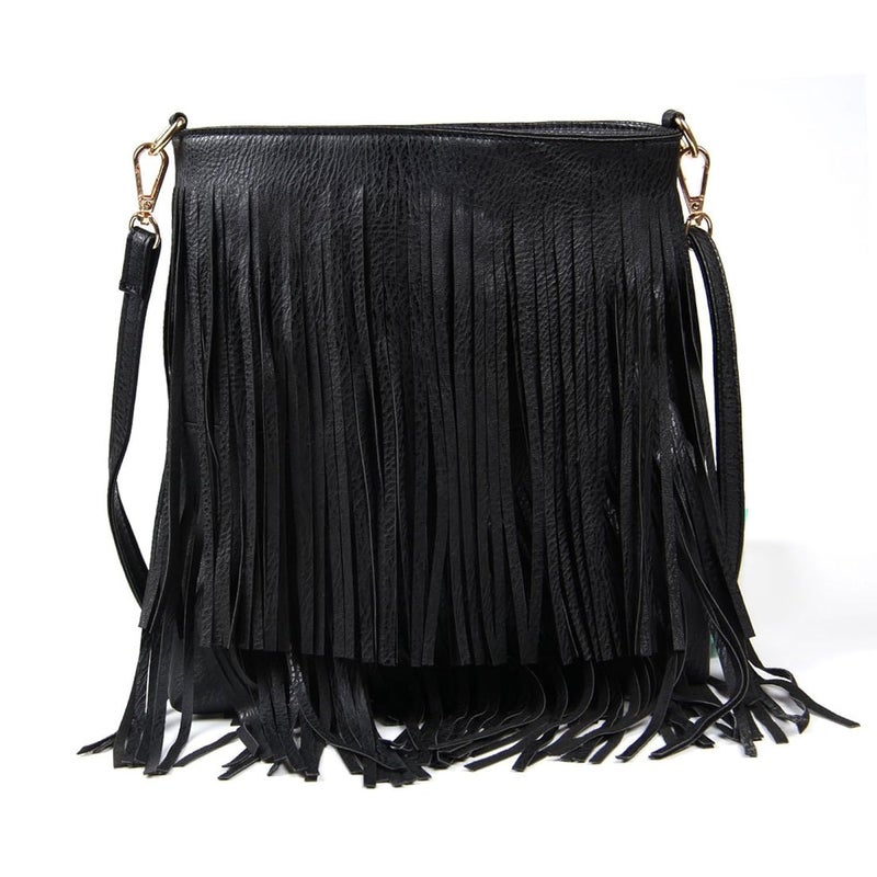 Lanpet Women Fringe Tassel Cross Body Bag Leisure Shoulder Bag - Image 1