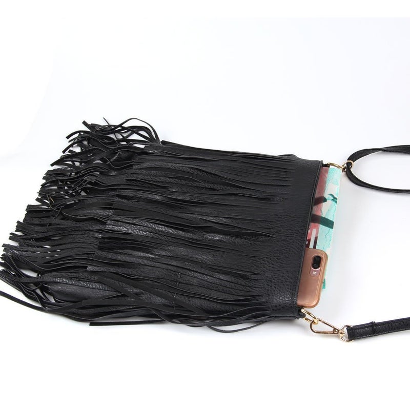 Lanpet Women Fringe Tassel Cross Body Bag Leisure Shoulder Bag - Image 4