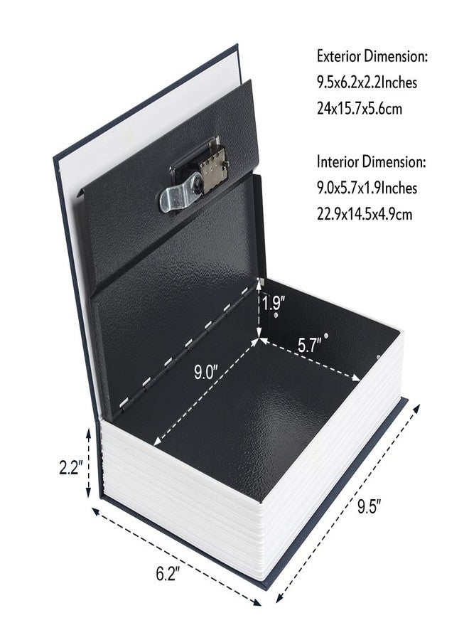 KYODOLED Diversion Book Safe with Combination Lock, Safe Secret Hidden Metal Lock Box,Money Hiding Box,Collection Box,9.5" x 6.2" x 2 .2" Navy Large - Image 4