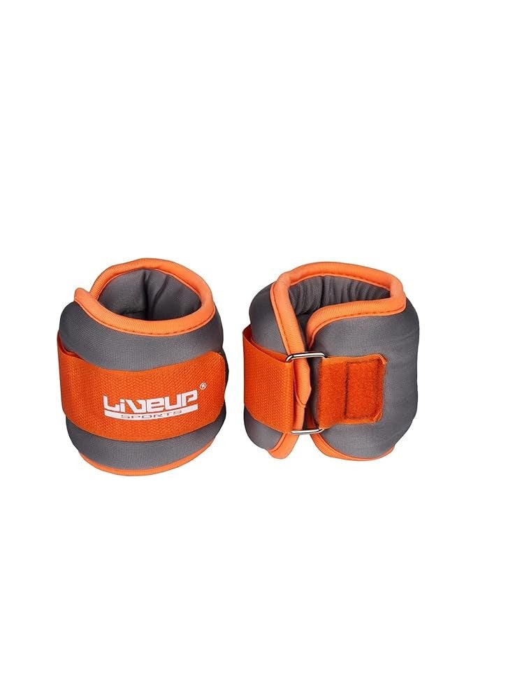 Liveup LS3049 Ankle & Wrist Weights 0.25kg*2 for Training and Workout - Orange & Grey - Image 4