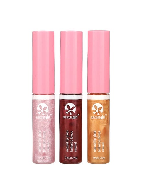 SuncoatGirl, Natural Lip Gloss, 3 Piece Set, 0.23 oz (7 ml) Each