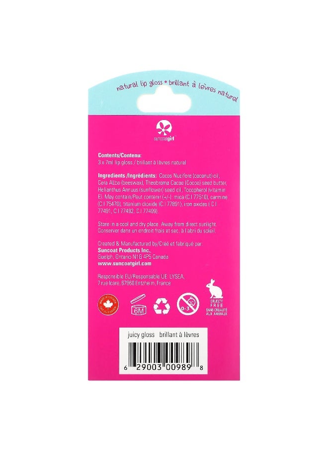 Suncoat Girl - SuncoatGirl, Natural Lip Gloss, 3 Piece Set, 0.23 oz (7 ml) Each - Image 1