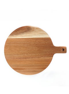 Electus Acacia Wood Round Cutting Board With Handle 