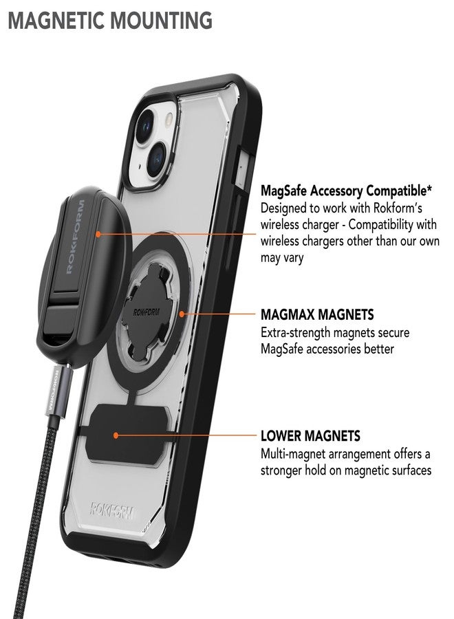 Rokform iPhone 15 Plus Case, Crystal Series Magnetic Clear Case for iPhone 15 Plus with RokLock Twist Lock Slim Drop Tested Armor (Clear) - Image 5