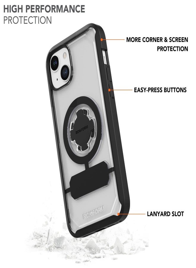 Rokform iPhone 15 Plus Case, Crystal Series Magnetic Clear Case for iPhone 15 Plus with RokLock Twist Lock Slim Drop Tested Armor (Clear) - Image 3