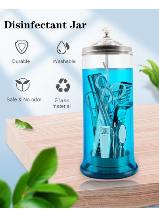 جرة تعقيم زجاجية بقاعدة مطاطية – مطهّر، مضاد للفطريات والفيروسات الارتفاع 11.5 بوصة × العرض 4.25 بوصة السعة: 37 أونصة سائلة - Image 2