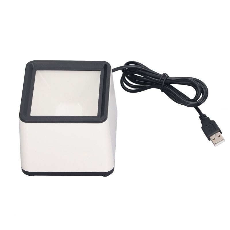 Hands Free Barcode Scanner: Desktop 2D No Software Required - Voice Announcement Quick Response Barcode Reader for Supermarkets Retail Business Checkout - Image 3