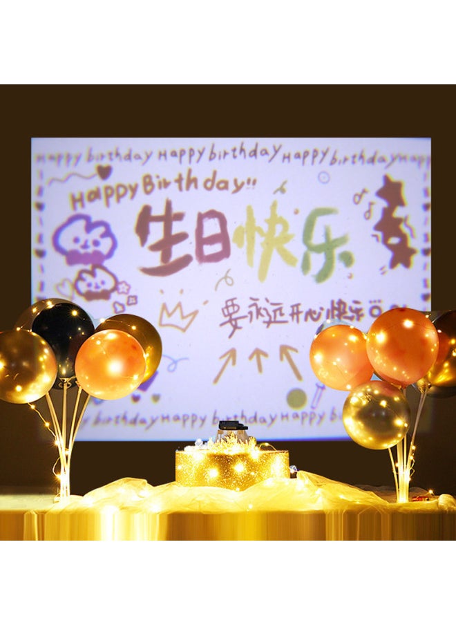 Generic Little Red Book TikTok Same Style Ins Happy Birthday Projection Lamp Confession Photo Book Projector Photo Props Atmosphere-Color:[White Cat Claw] 5 Landscape Theme Cards +3 No.7 Batteries  - Image 3
