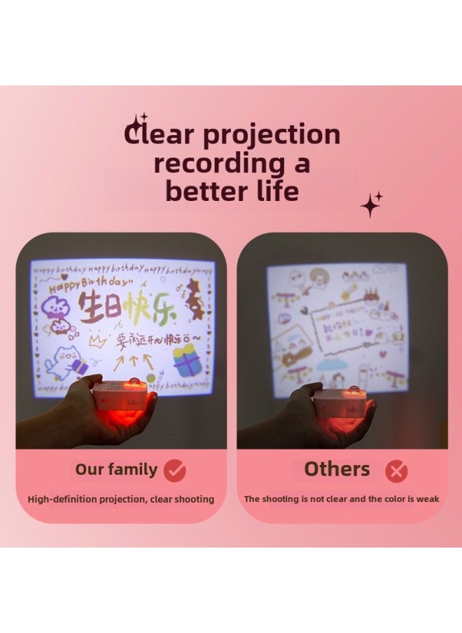 Generic Little Red Book TikTok Same Style Ins Happy Birthday Projection Lamp Confession Photo Book Projector Photo Props Atmosphere-Color:[White Cat Claw] 5 Landscape Theme Cards +3 No.7 Batteries  - Image 4