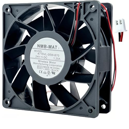 IXGPUTS for 4715VL-05W-B70 Cooling Fan, DC 24V 1.20A NMB-MAT Inverter Cooling Fan, 120X120X38mm 2-Wire Cooling Fan - Image 1