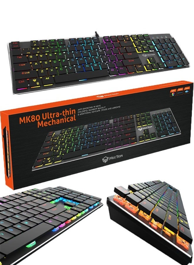 MEETION Ultrathin Mechanical Keyboard and Lightweight Honeycomb Gaming Mouse MK80+GM015 - Image 3