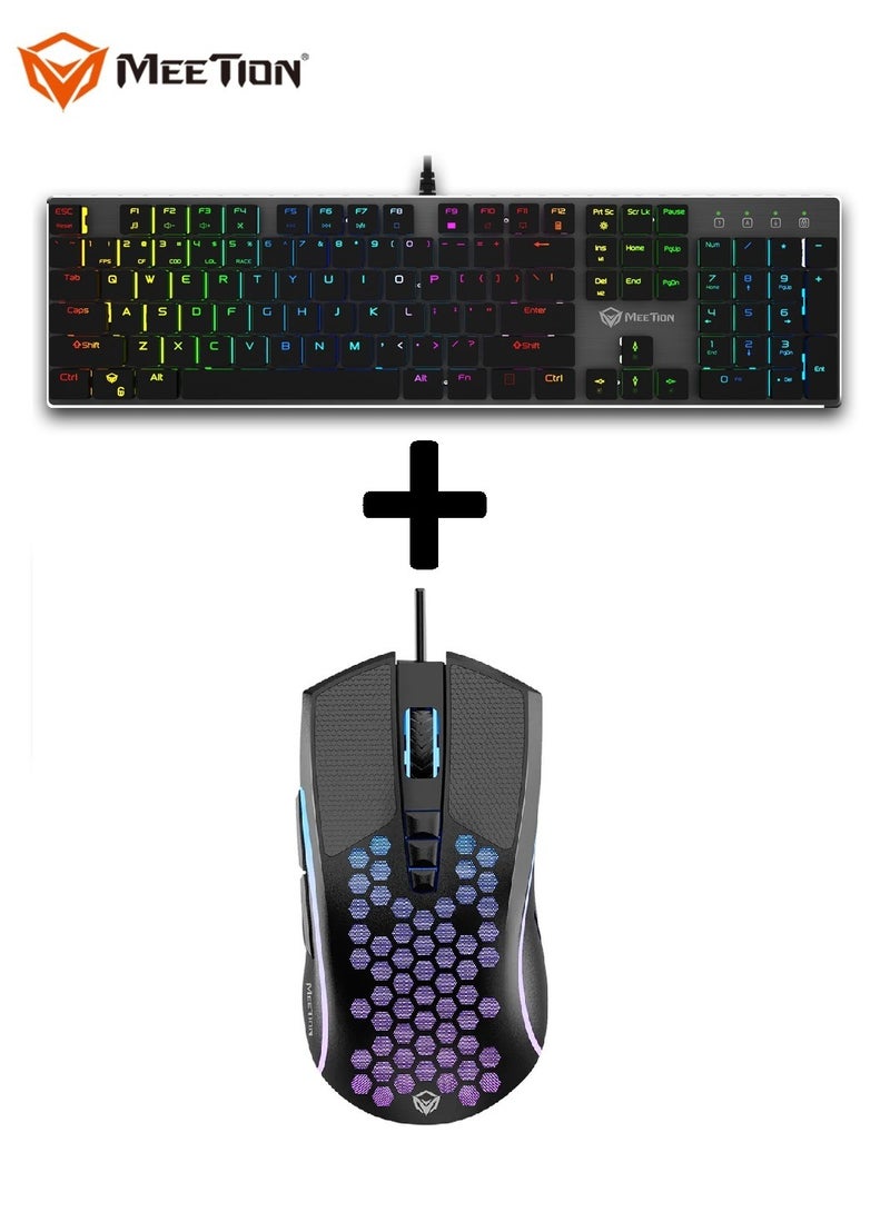 MEETION Ultrathin Mechanical Keyboard and Lightweight Honeycomb Gaming Mouse MK80+GM015 - Image 2
