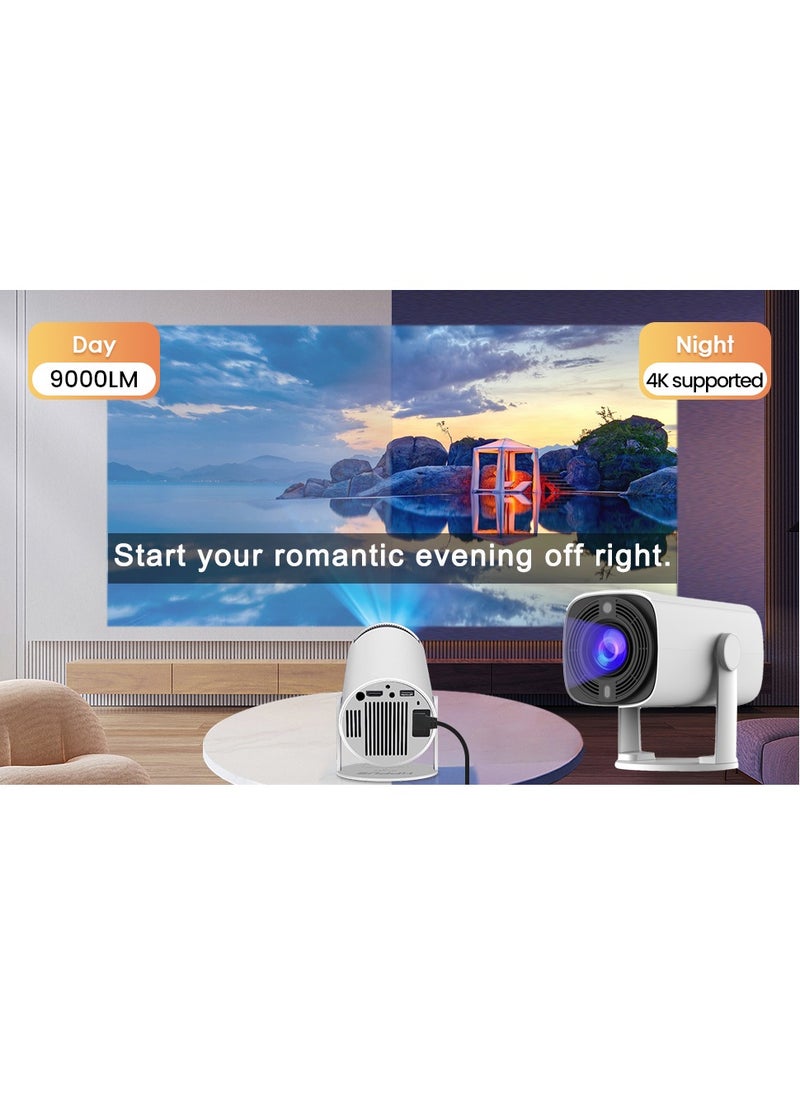 Generic - Auto Focus Smart Projector with Android OS WiFi and Bluetooth, Portable Projector Auto Keystone 180° Adjustable Stand, Movie Video Projector 1080P Support for HDMI/USB/Laptop - Image 1