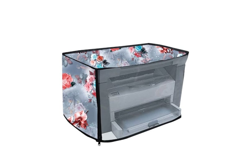 Printer Cover for HP 1005 Printer with Zipper for Dust Protection (Grey Flower)