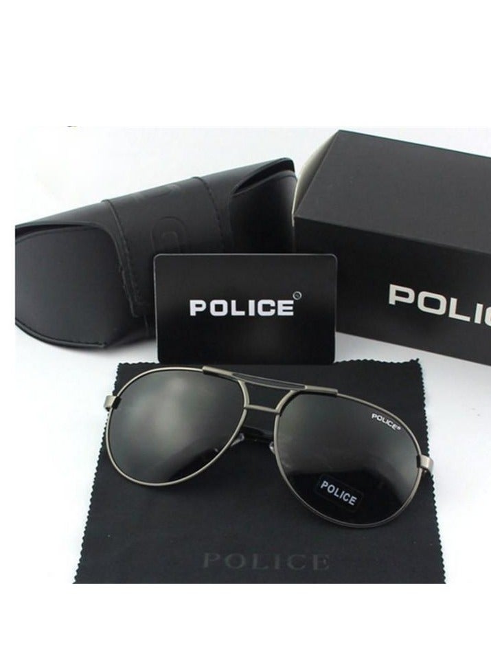 POLICE New High Quality Men's Polarized Sunglasses,Cycling Sunglasses, Protects You from UV Rays Metal High-end Sunglasses Black Frame Black Gold - Image 5