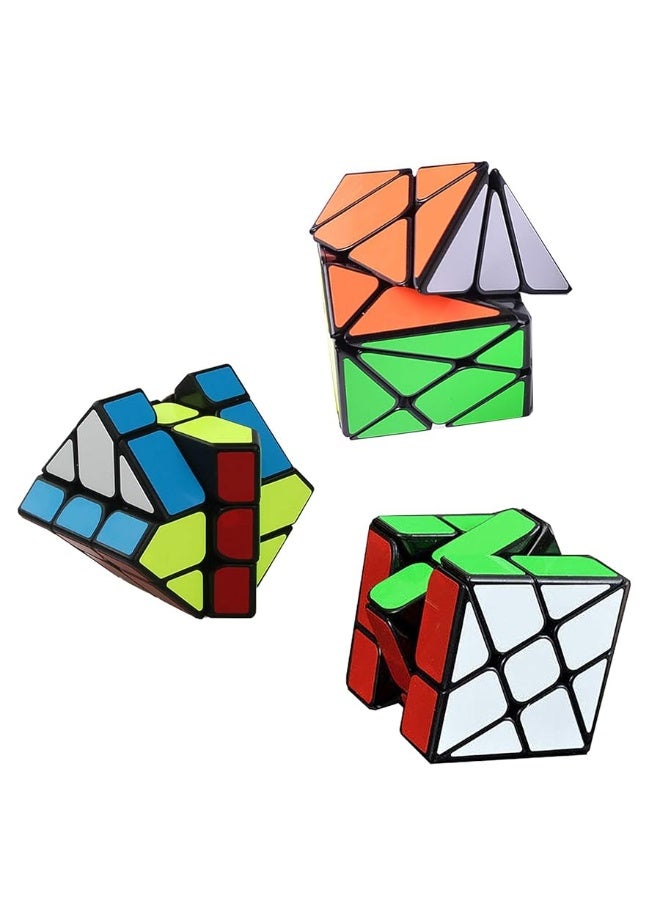 Ahyuan Speed Cube Set Ahyuan 3 Pack Magic Speed Cube Bundle 3x3x3 YJ Windmill Cube Yongjun Axis V2 Cube YJ Fisher Cube 3x3 Sturdy and Smooth Speed Cube Puzzles Toy for Kids and Adults - Image 1