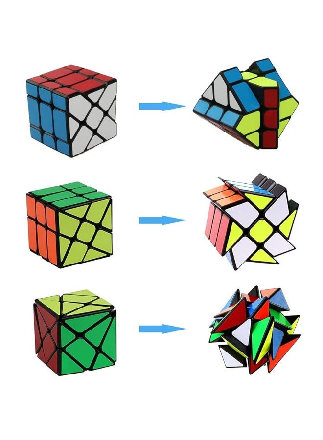 Ahyuan Speed Cube Set Ahyuan 3 Pack Magic Speed Cube Bundle 3x3x3 YJ Windmill Cube Yongjun Axis V2 Cube YJ Fisher Cube 3x3 Sturdy and Smooth Speed Cube Puzzles Toy for Kids and Adults - Image 3