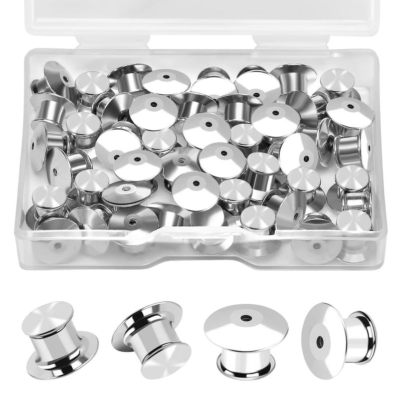 Ceryvop 30 PCS Locking Pin Backs Locking Pin Keepers Clasp, Metal Pin Locks Back - Image 1